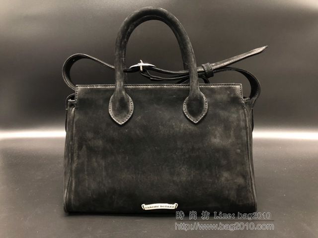 chrome hearts包 克羅心大寶劍磨砂皮手提包 925銀logo 克羅心休閒斜挎包  gjc1868